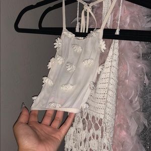 See thru mesh crop top